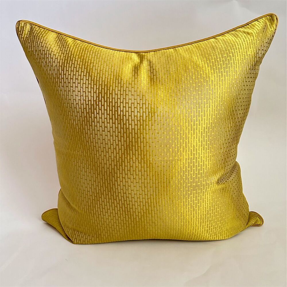 Oversized Gold Jacquard Throw Pillow Cover Modern Living Room Decor 24x24